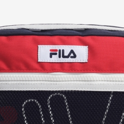 Fila Linear Cross Logo - Miesten Olkalaukku - TummanPunainen | FI-92345